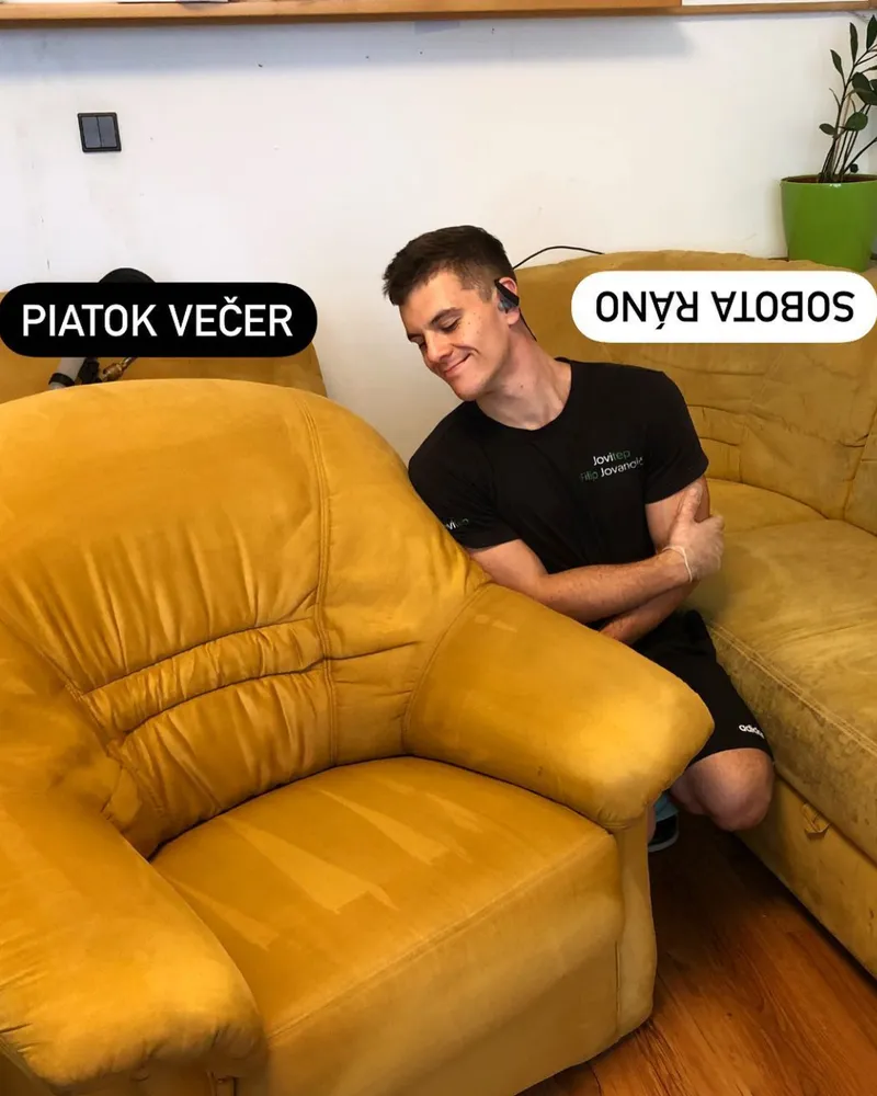 Pred a po čistení sedačky 1