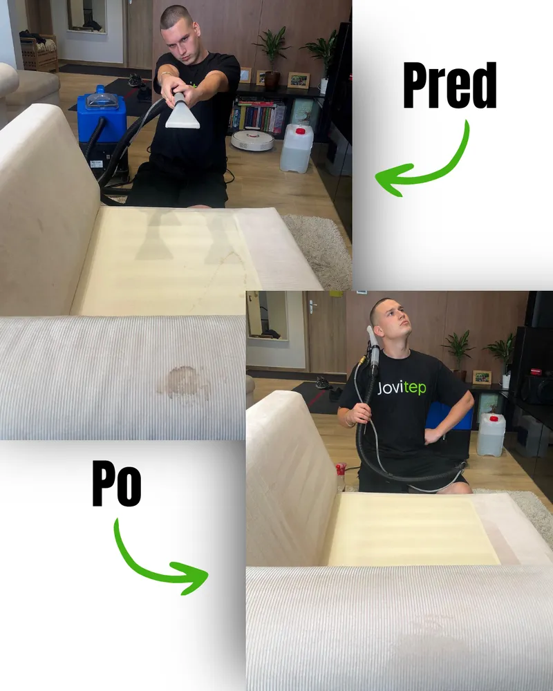 Pred a po čistení sedačky 8